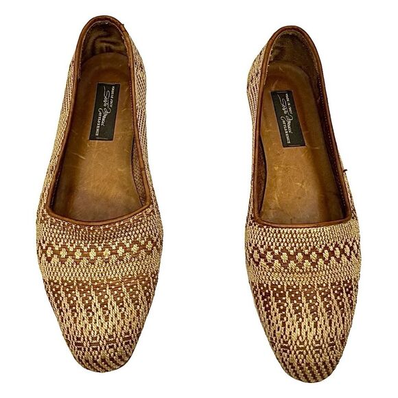 Sesto Meucci of Florence Women’s Tan brown Woven Loafer Size 8 Medium Pre-Owned - Picture 6 of 8